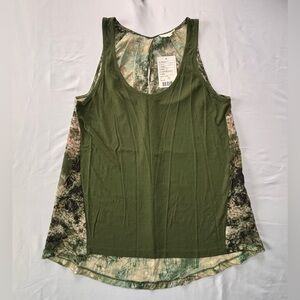 Deletta Free People Green Sleeveless Blouse Size Small Earthy Boho New w Tag